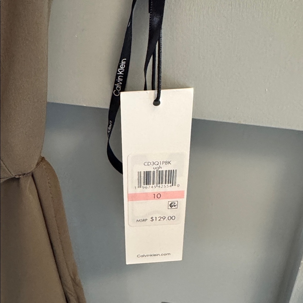NWT Calvin Klein Olive Dress - Size 10 - Picture 6 of 9